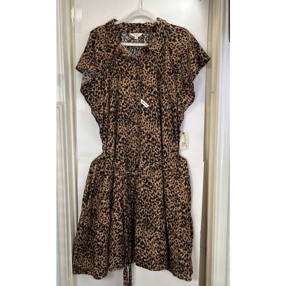 Terra & Sky Womens 3W (24W-26W) Animal Print Belt/Pockets Dress Summer/Casual - Picture 7 of 11